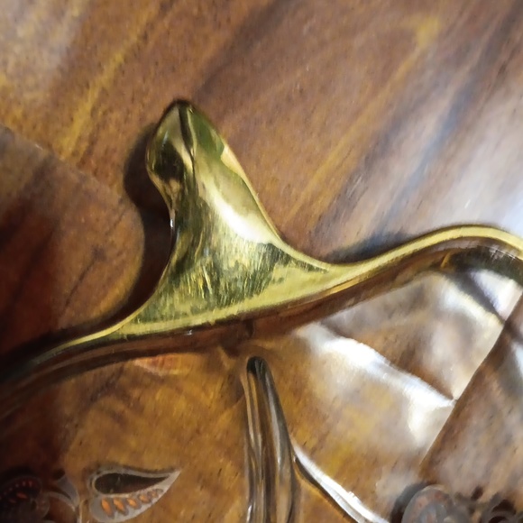 Georges Briard leaf shape, fruit, with real gold trim Mid Century serving dish - Picture 2 of 6